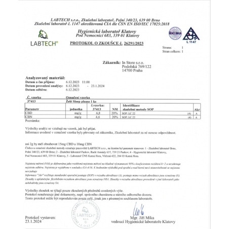 ŽELÉ: PRO HLUBOKÝ A DLOUHÝ SPÁNEK – 40 ks, 600mg CBD, 400mg CBN
