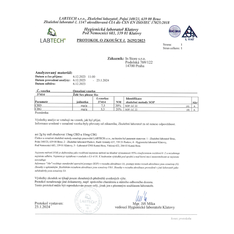 ŽELÉ: LÁSKU, PROSÍM – 40 ks, 600mg CBD, 400mg CBG