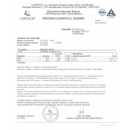 ČOKOLÁDA: LÁSKU, PROSÍM – 10 ks, 200mg CBD, 150mg CBG