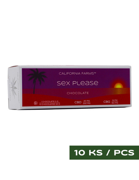 CHOCOLATE: SEX, PLEASE – 10 pcs, 200mg CBD, 150mg CBG