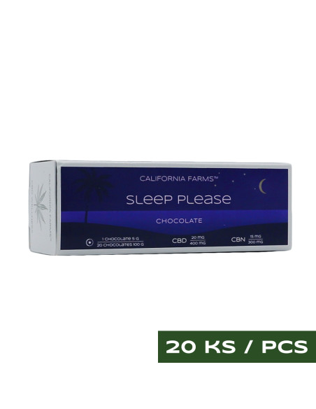 ČOKOLÁDA: PRO HLUBOKÝ A DLOUHÝ SPÁNEK – 20 ks, 400mg CBD, 300mg CBN