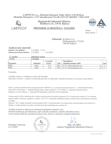 ČOKOLÁDA: LÁSKU, PROSÍM – 10 ks, 200mg CBD, 150mg CBG