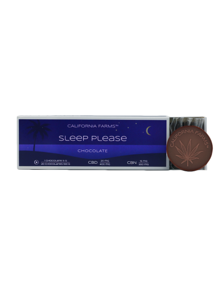 SCHOKOLADE: FÜR TIEFEN UND LANGEN SCHLAF – 20 Stücke, 400mg CBD, 300mg CBN