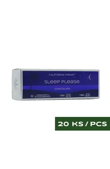 ČOKOLÁDA: PRO HLUBOKÝ A DLOUHÝ SPÁNEK – 20 ks, 400mg CBD, 300mg CBN