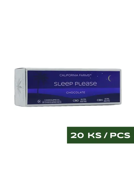 ČOKOLÁDA: PRO HLUBOKÝ A DLOUHÝ SPÁNEK – 20 ks, 400mg CBD, 300mg CBN