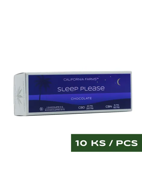 ČOKOLÁDA: PRO HLUBOKÝ A DLOUHÝ SPÁNEK – 10 ks, 200mg CBD, 150mg CBN