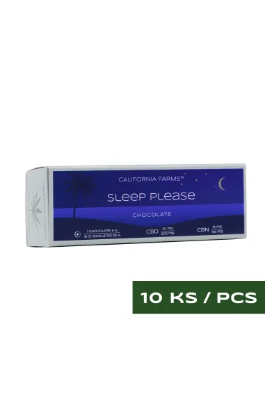CZEKOLADA: NA GŁĘBOKI I DŁUGI SEN - 10 sztuk, 200 mg CBD, 150 mg CBN