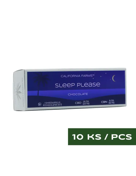CZEKOLADA: NA GŁĘBOKI I DŁUGI SEN - 10 sztuk, 200 mg CBD, 150 mg CBN
