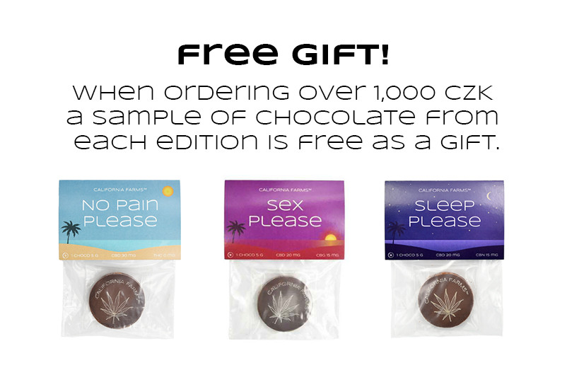 Free gift! When ordering over 1000 CZK a sample of chocolate from each edition is free as gift.